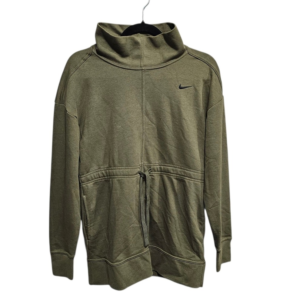 Nike Get Fit Pullover Training Top DD6140-222 Small Green‎ Dri-FIT Cotton Blend